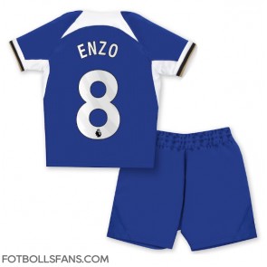Chelsea Enzo Fernandez #8 Replika Hemmatröja Barn 2023-24 Kortärmad (+ Korta byxor)